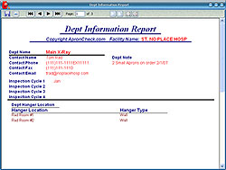 Lead Apron Check Tracking Report